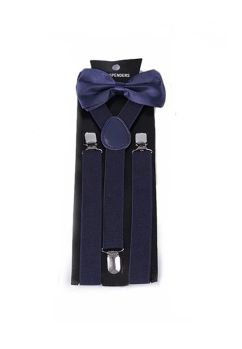 Set bretele si papion, bleumarin