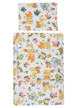 Set lenjerie, Prichindel, flanel, 3 piese, Owls, multicolor, 120x60 cm