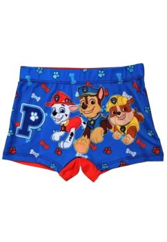 Slip de baie, 88% poliester, Marshall, Chasse si Rubble, albastru cu rosu