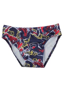 Slip de baie baieti, 84% poliester, Spider man, bleumarin