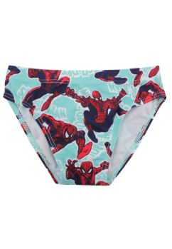 Slip de baie baieti, 84% poliester, Spider man, turcoaz