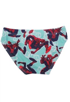 Slip de baie baieti, 84% poliester, Spider man, turcoaz