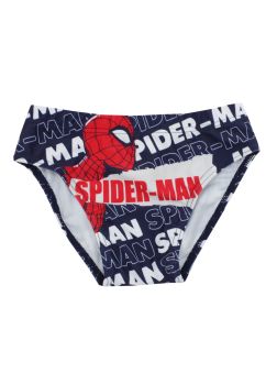 Slip de baie baieti, poliester, Spider Man, bleumarin cu alb
