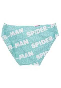 Slip de baie baieti, poliester, Spider Man, turcoaz cu alb