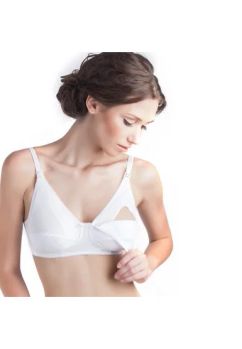 Sutien maternitate bumbac alb