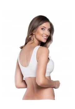 Sutien pentru alaptat, tip bustiera, bumbac, alb