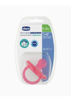 Suzeta Chicco Soft, din silicon, roz, 6-16 luni