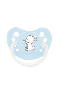 Suzeta, cu tetina din silicon, 6-18 luni, Little Cutie, albastra