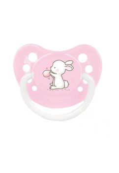 Suzeta, cu tetina din silicon, 6-18 luni, Little Cutie, roz