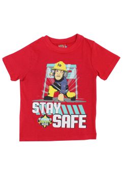 Tricou baieti, bumbac, Stay Safe, Sam, rosu
