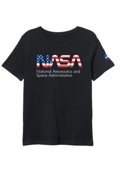 Tricou baieti, MS, bumbac, Nasa National Aeronautics, negru