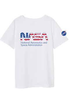 Tricou, MS, bumbac, Nasa National Aeronautics, alb