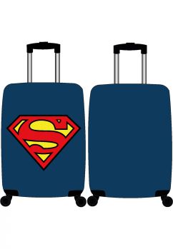 Troller pentru calatorii, Superman, albastru, 55x40x20 cm