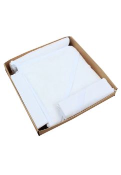 Trusou botez bumbac, 4 piese, alb