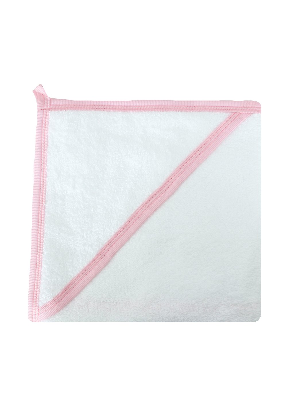 Prosop bumbac, alb cu margine roz, 75 x 75 cm Prichindel