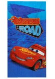 Prosop bumbac, Cars, Fastest Road, albastru, 140x70 cm