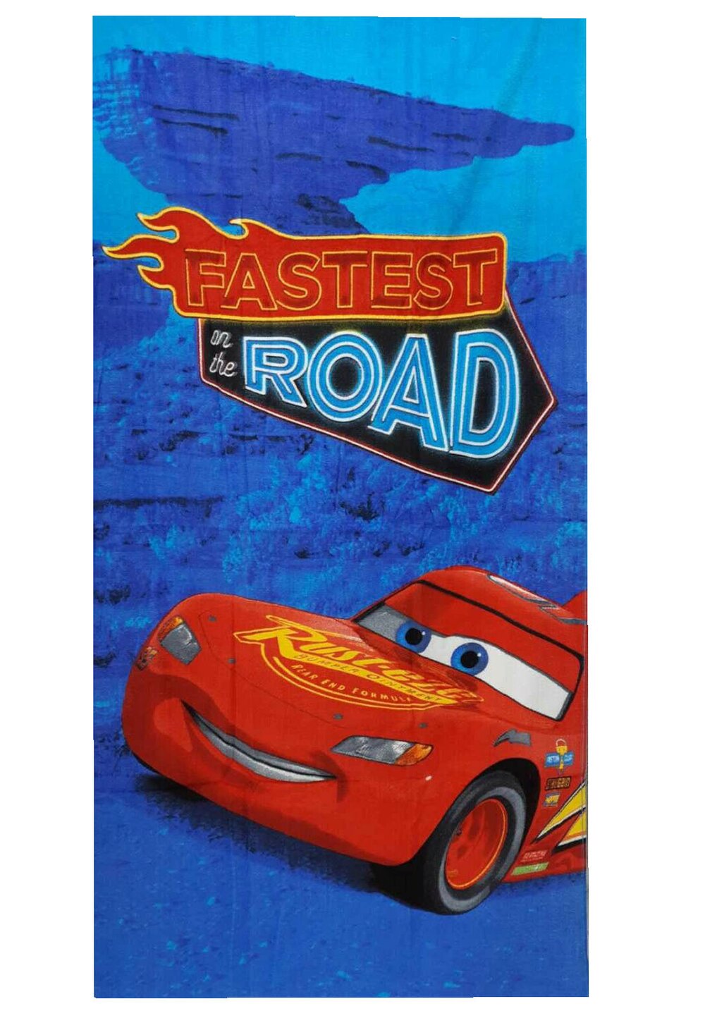 Prosop bumbac, Cars, Fastest Road, albastru, 140×70 cm DISNEY