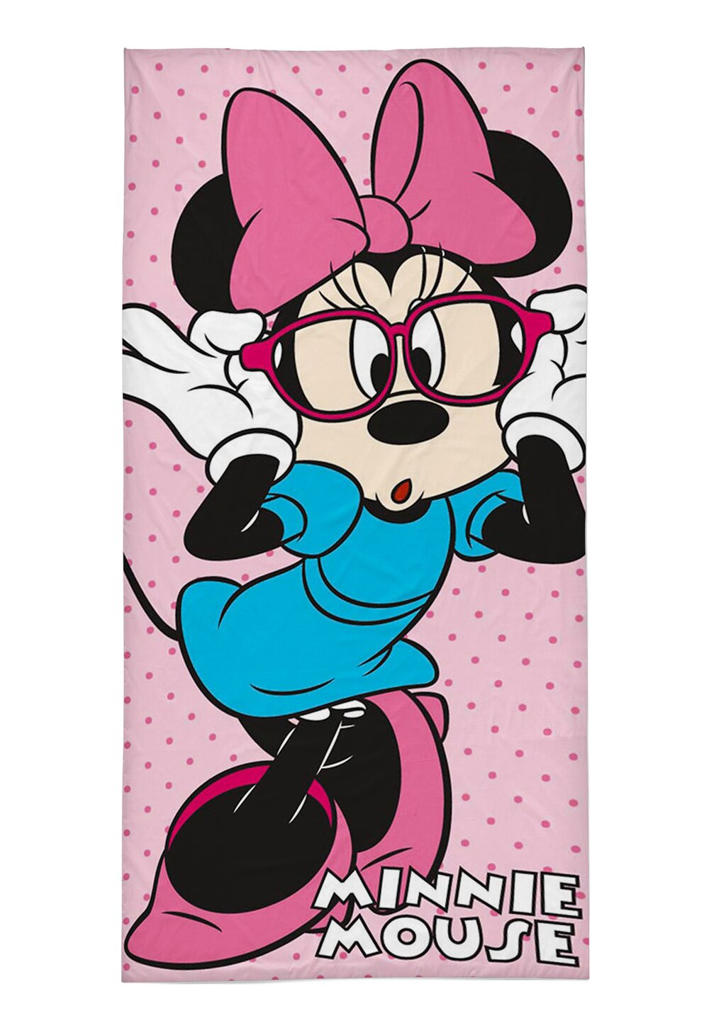 Prosop bumbac, Minnie Mouse cu ochelari, multicolor, 140×70 cm DISNEY imagine noua