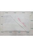 Prosop cu gluga, bumbac si muselina, alb, 80 x 100 cm