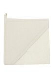 Prosop cu gluga, bumbac si muselina, crem, 80 x 100 cm