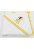 Prosop cu gluga, Fetita cu rochita galbena, bumbac, alb, 80 x 100 cm