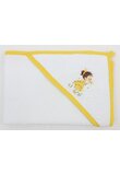 Prosop cu gluga, Fetita cu rochita galbena, bumbac, alb, 80 x 100 cm