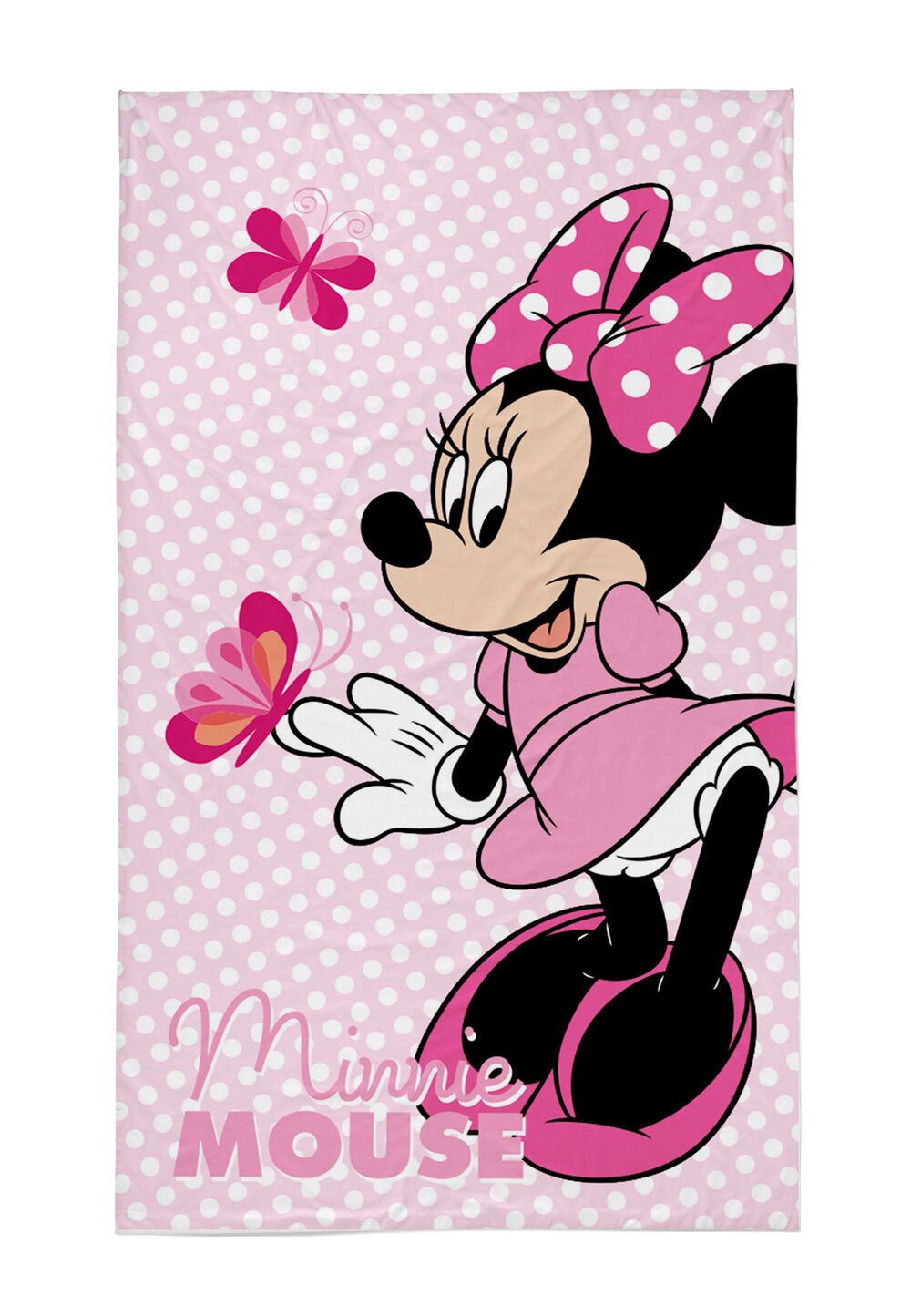 Prosop de maini, bumbac, Minnie Mouse, buline roz, 30×50 cm DISNEY