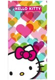Prosop de plaja, Hello Kitty, inimioare colorate, 70x140cm