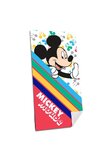 Prosop de plaja, Mickey Mouse, cu dungi colorate, 140x70cm