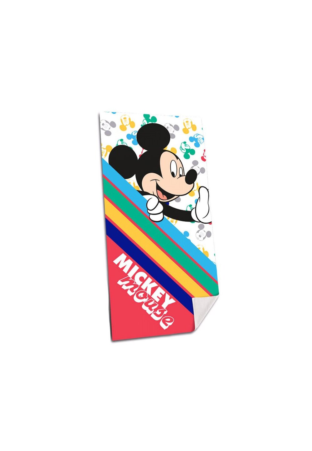Prosop de plaja, Mickey Mouse, cu dungi colorate, 140x70cm DISNEY