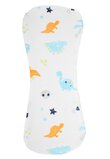 Protectie anti-regurgitare, muselina, Dinozauri, alb, 45x19cm