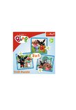 Puzzle 3 in 1, Bing, 106 piese, multicolor, 3ani+