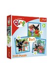 Puzzle 3 in 1, Bing, 106 piese, multicolor, 3ani+