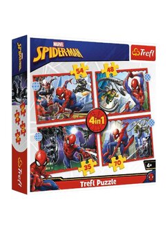 Puzzle 4 in 1, Spider Man, 207 piese, 4+ani, multicolor
