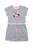 Rochie, bumbac, Minnie Mouse, dungi si inimioare, alb