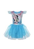 Rochie poliester, cu imprimeu, Minnie cu fluturasi, albastra