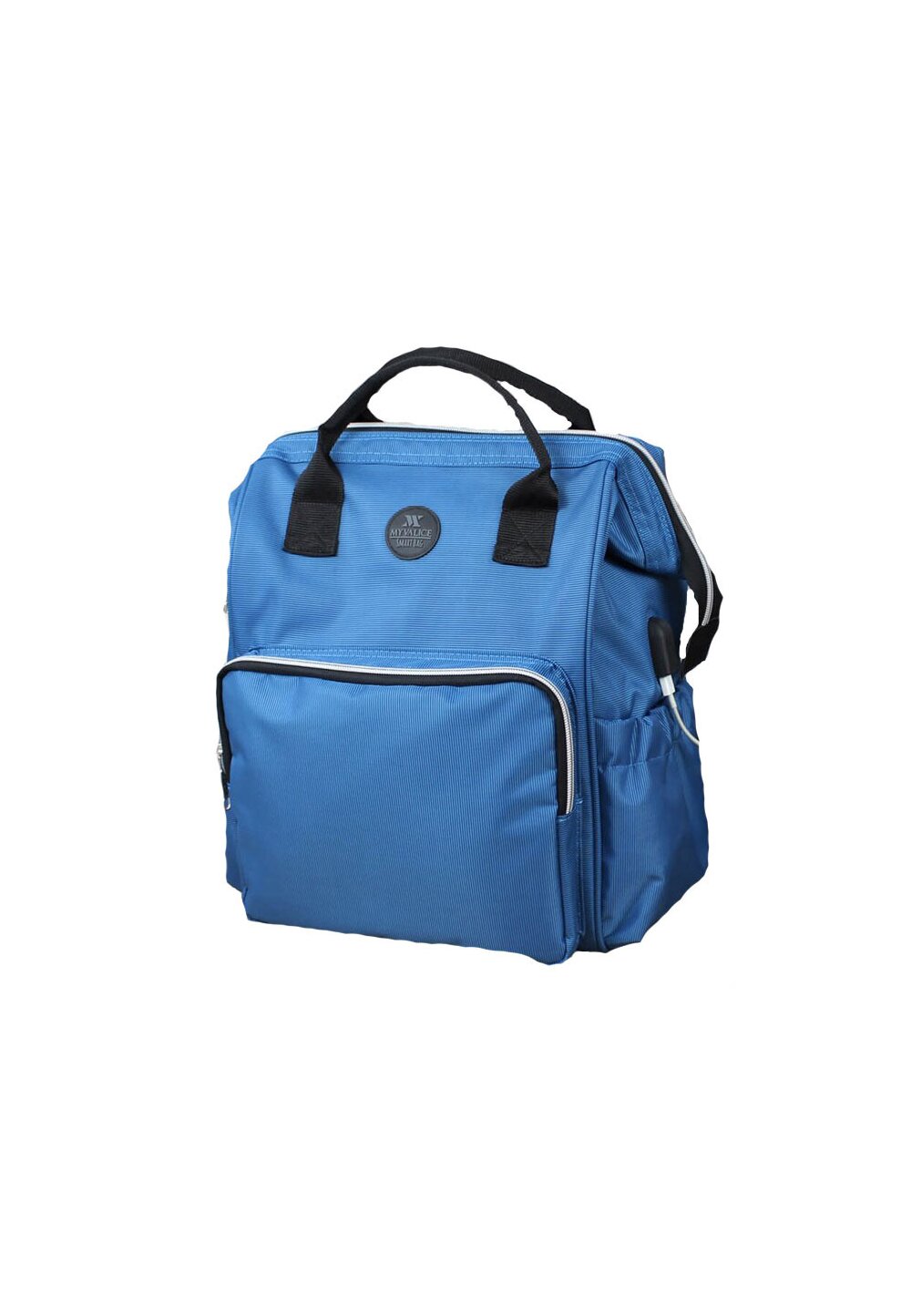 Rucsac pentru mamici, cu mufa USB, Smart Bag, albastru Prichindel