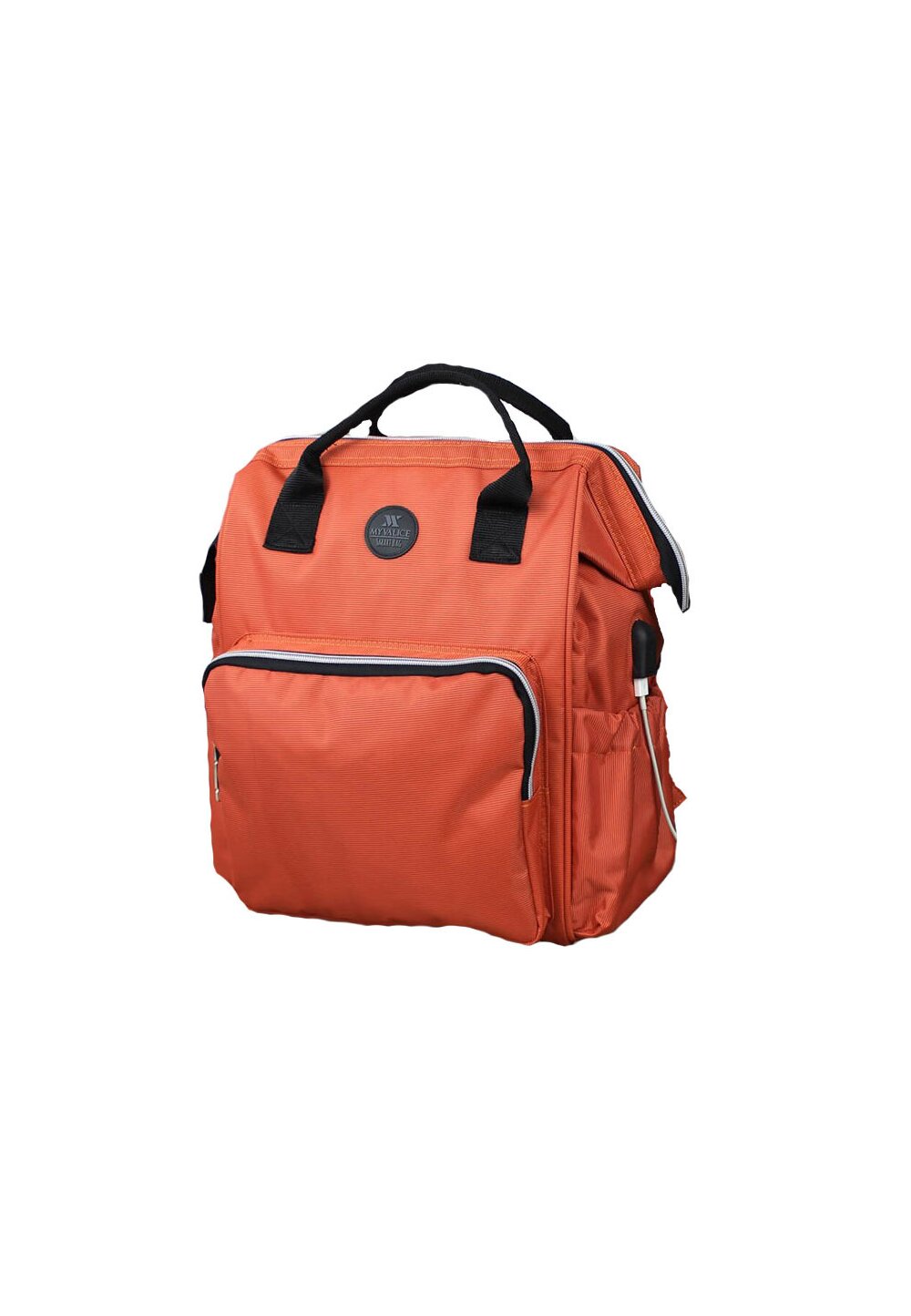 Rucsac pentru mamici, cu mufa USB, Smart Bag, portocaliu Prichindel