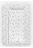 Saltea de infasat, fara intaritura, frunzulite si floricele, alb, 70x47 cm