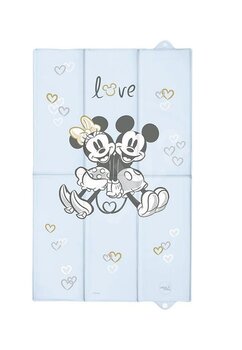 Saltea de infasat pliabila, Minnie and Mickey Love, albastru, 80x50 cm