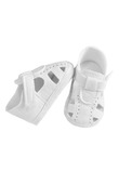 Sandale bebe, cu scai, material textil, alb