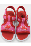 Sandale fete, cu scai, roz inchis cu inimioara