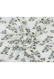 Set 2 scutece, muselina si finet, Olivia, cu frunzulite, 80 x 67 cm, alb