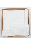 Set basic, botez, 4 piese, muselina, alb