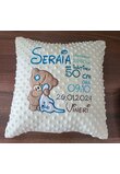 Set paturica si perna minky, Ursulet, personalizate, diverse culori