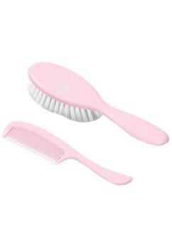 Set perie si pieptan, Baby ono, cu frunze, roz