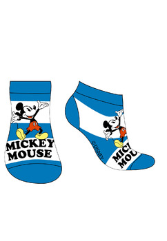 Sosete, 65% bumbac, Mickey Mouse, albastru cu alb