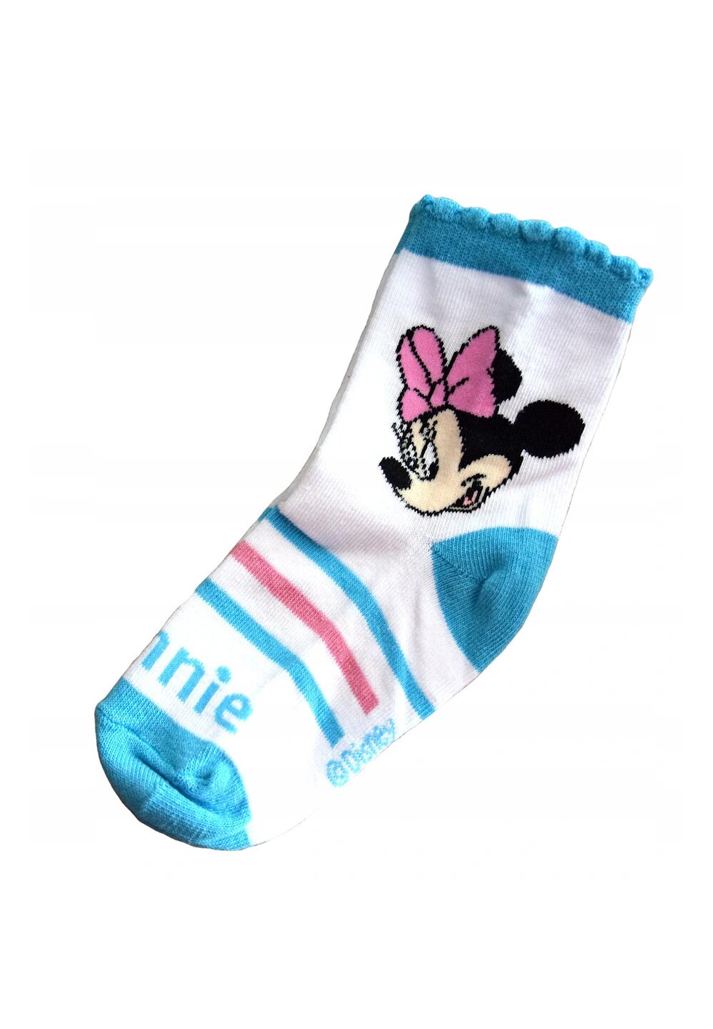 Sosete, Minnie Mouse, albastre cu dungi roz DISNEY