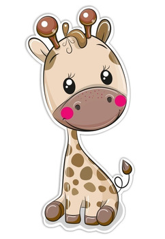Sticker, Girafa Ema, crem,  24 x 1 x 20 cm