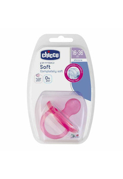 Suzeta Chicco Soft, din silicon, roz, 16-36 luni